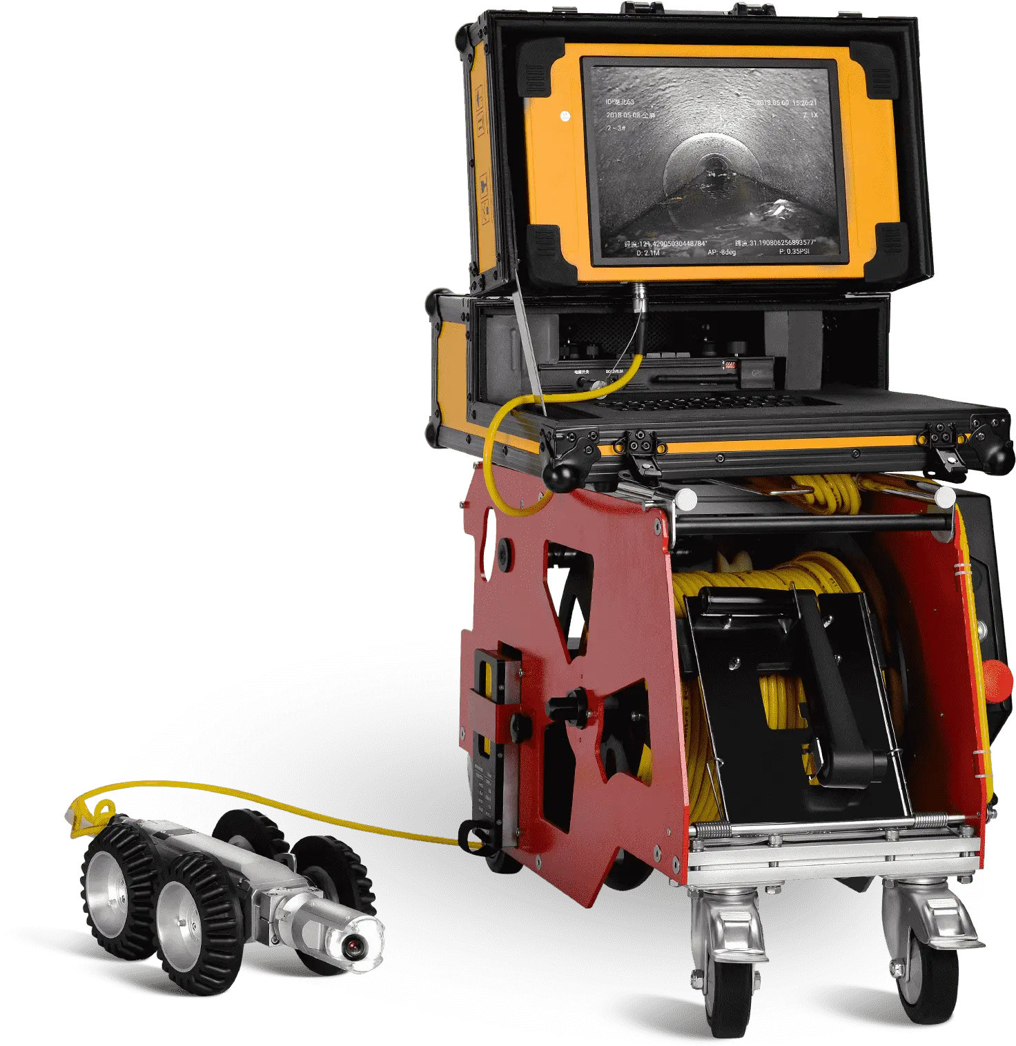 SROD S100 Esgoto Rastreador com Alto Brilho Impermeável Industrial Monitor CCTV Inspeção Equipamento para DN100