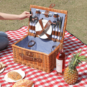 <span class=keywords><strong>Cesta</strong></span> <span class=keywords><strong>de</strong></span> <span class=keywords><strong>picnic</strong></span> <span class=keywords><strong>de</strong></span> mimbre plegable Viral con asa, aislamiento térmico, juego completo <span class=keywords><strong>de</strong></span> suministros, adecuado para almacenamiento y camping - Product Image 3