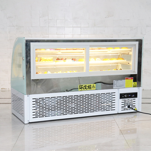 <span class=keywords><strong>Vitrina</strong></span> fría curvada para mesa duradera, vitrinas refrigeradas para pasteles para panadería con diseño de puerta trasera - Product Image 4
