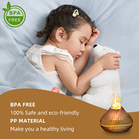 Smart Home Diffuser ultrasonik elektrik, penyebar Aroma minyak esensial pemurni udara batu Lava, lampu hening 160ml