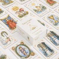 Cartes de tarot personnalisées en PVC écologique et durable, estampage à chaud, bord doré, jeu d'oracle de qualité supérieure, impression de marque privée