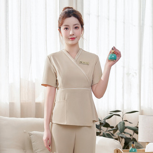 Uniforme Spa professionnel <span class=keywords><strong>femme</strong></span> été costume pour Salon <span class=keywords><strong>de</strong></span> beauté travail Beancian et bain <span class=keywords><strong>de</strong></span> pieds technicien uniforme d'allaitement - Product Image 1