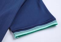 Komple Futbol Takımı Çorapları Beyaz Turkuaz Çizgili Forma Şortları Özel Toptan Hızlı Kuruyan %100 Polyester Isı Transfer Baskılı