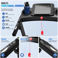 Tapis de marche électrique pour bureau à domicile, pliable et motorisé, portable, pour la course sous le bureau, tapis de course intelligent d'intérieur avec inclinaison automatique