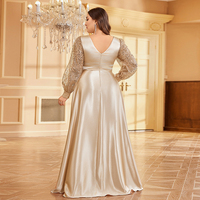 Robe de Soirée Maxi Luxe à Manches Longues Pailletée IMPEREA Plus 2024 pour Femme, Robe de Bal de Fête, Vestido de Fiesta Largo y Elegante