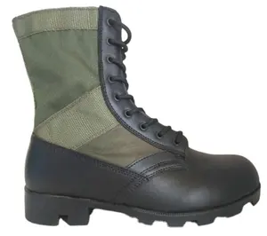 DFM16 8 ''Jungle ranger cuir de vache Noire supérieur tactique bottes longues