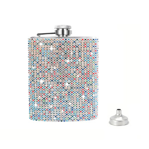 Grosir 6oz 8oz berlian berkilau minuman keras wiski alkohol <span class=keywords><strong>Flask</strong></span> Bling berlian imitasi baja tahan karat Bling berlian termos pinggul - Product Image 6