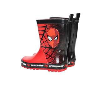 Stivali da pioggia per bambini Spider-Man, rossi e neri, a taglio basso con maniglia di trascinamento per ragazzi - Product Image 3