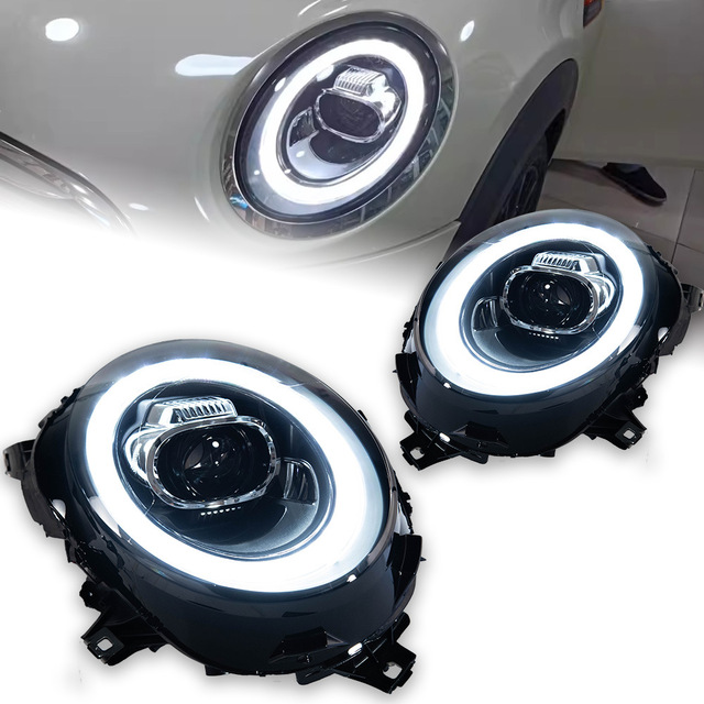 For 15-20 Model Mini MINI Headlight Assembly F55 F56 F57 Light Guide LED Daytime Running Lights Lens 12V