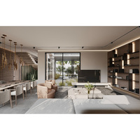 Service complet de matériaux de construction et de design d'intérieur Wabi-Sabi, luxe, chêne naturel, neutre, salon, appartement