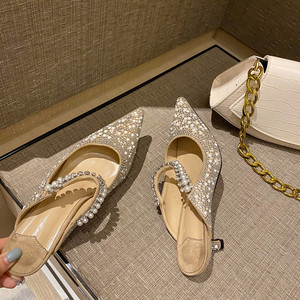 Nouvelles mules à talons hauts pour femmes, style escarpin, à bout fermé, ornées de strass et d'une boucle, sexy - Product Image 3