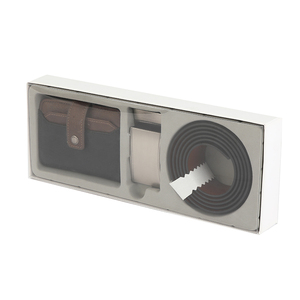 Conjunto de billetera y cinturón de lujo elegante para hombre, hebilla de aleación, Material de piel de vaca, diseño de moda elegante para el <span class=keywords><strong>cumpleaños</strong></span> del <span class=keywords><strong>novio</strong></span> - Product Image 2
