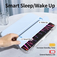 Housse de protection transparente légère antichoc avec étui porte-crayon pour iPad Pro 11 pouces étui M4 2024 5th Gen