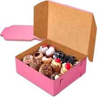 Boîte de rangement carrée rose adorable en gros, emballage jetable écologique pour donuts, pour les fournitures des chaînes de magasins