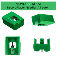 Stylet de remplacement NEXVOGUE pour tourne-disque Audio-Technica AT-95E, compatible avec les matériaux diamant/PPS/ABS, pointe semi-conique, vert