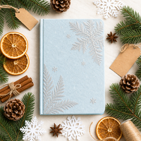 Carnet personnalisé A5 avec couverture rigide en papier givré bleu glacé, estampage à chaud argenté, 80 feuilles, cadeau d'entreprise