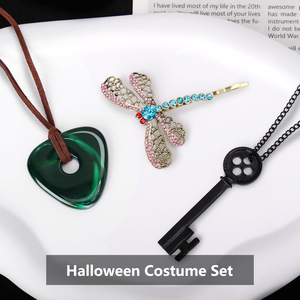 Accesorios de Disfraces de Halloween, Pinza para el Cabello con Forma de Libélula, Collares, Joyería Unisex de Plástico Negro para Fiestas de Disfraces - Product Image 3