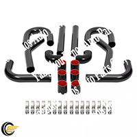 Universal 8PC 2,5 "Aluminio Turbo Intercooler Tubería + Acoplador Diy Kit Negro