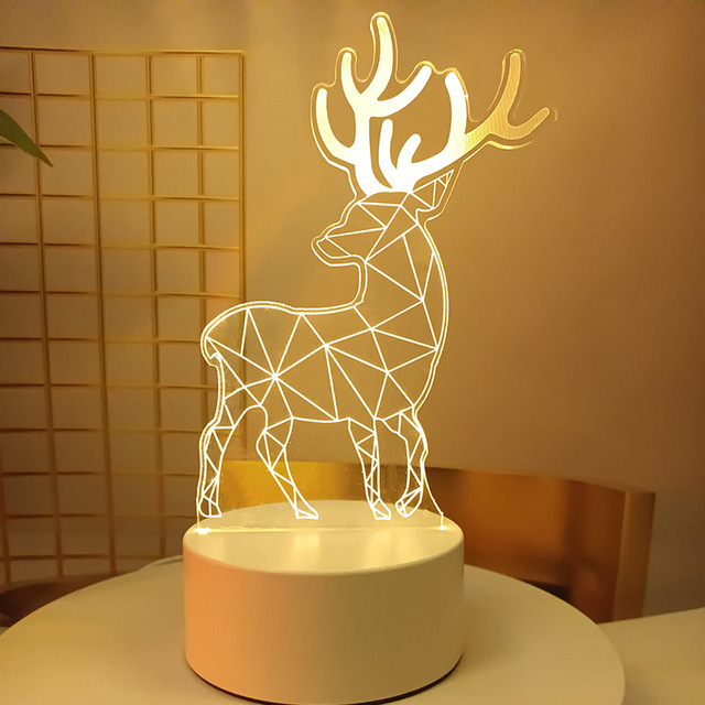 3d Nightlight Creative Cartoon Acrylic Plug-in Table Lamp Carving Personality Enterprise Logo Activity Accompanying Gift