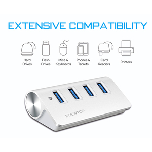 Pulwtop hub usb c 2020 4-en-1 4 puertos Hub USB para Windows 10 <span class=keywords><strong>8</strong></span> 7 Vista XP <span class=keywords><strong>Mac</strong></span> <span class=keywords><strong>OS</strong></span> X 10,6 o más tarde Linux 2.6.14 o más tarde - Product Image 5