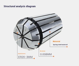 AA Độ chính xác cao CNC phay cắt Khắc Máy đàn hồi Collet khoan <span class=keywords><strong>Chuck</strong></span> Kẹp từ kích thước Er20-2 3 4 5 6 hướng dẫn sử dụng - Product Image 2