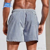 Short de bain pour homme en polyester écologique, à séchage rapide, avec poches, imprimé logo personnalisé/à carreaux, taille élastique, 1 pièce