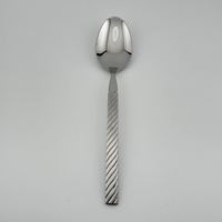 Ensemble de couverts modernes en acier inoxydable 410 avec poignée carrée, texture sergé, pour la maison et les restaurants