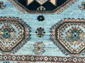 Moderne personnalisable 5x5 pieds bleu carré Kazak tapis afghan noué à la main Veg teinture laine pour chambre à coucher maison exercice prière coton - Product Image 5