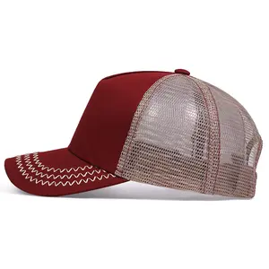Custom Sublimation Mesh Cap Men And Women Baseball Hat 5-panel Adjustable Fishing Baseball Cap Trucker Hat