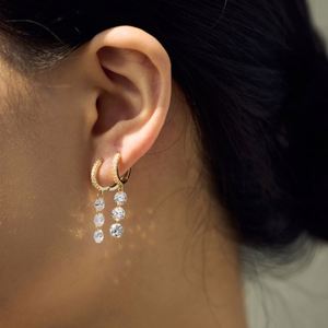 Pendientes de Aro con Clip y Borla de Plata de Ley con Circonita 5A de Dylam Charm Fashion Jewelry para Mujeres, Chicas y Damas - Product Image 5