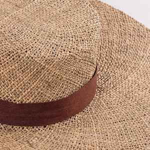 Sombrero de Paja de Ala Ancha Hecho a Mano con Hierba Marina, Novedad de Verano 2024, para Viajes al Aire Libre, Protección Solar para Mujeres en la Playa - Product Image 3
