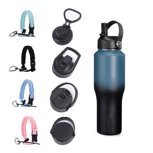 QiQing Portabottiglie <span class=keywords><strong>in</strong></span> <span class=keywords><strong>Acciaio</strong></span> <span class=keywords><strong>Inox</strong></span> per Tutte le Stagioni con Manico <span class=keywords><strong>in</strong></span> Corda Paracadute (18/32/40OZ) per Escursionismo e Campeggio Zhejiang - Product Image 4