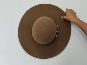CL8293 Venta al por mayor 100% Lana australiana bloqueada Corona abierta Fieltro de lana Cuerpo de ala ancha Sombrero de vaquera Sombreros de vaquero - Product Image 4