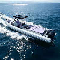 Bateau pneumatique à coque rigide en aluminium de 9,9 mètres, 323 pieds, bateau pneumatique de luxe en aluminium robuste avec console T-Top
