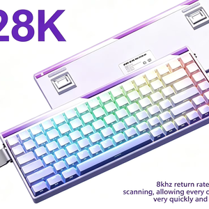 Aula HERO84 White-Purple New 8K RGB Dual-color Mechanical Gaming Keyboard Laptop/PC ESports 84Keys Hot-Swap <b>USB</b> 1.0 - Product Image 1