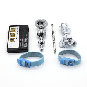 Kit électro <span class=keywords><strong>E</strong></span> <span class=keywords><strong>Stim</strong></span> Shock Cock & Ball Ring Son urétral Anal Butt Plug Sex Toy - Product Image 2