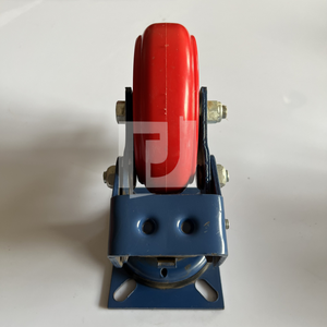 OEM anpassbar 4 Zoll 6 Zoll 8 Zoll feder belastete stoß dämpfende Rollen Eisenkern Polyurethan Rad starre Platte Nachlauf - Product Image 3