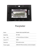 Maison jardin sécurité solaire alarme extérieure PIR infrarouge corps humain détection de mouvement intrusion alarme vocale avec lampe LED