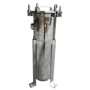 Carcaça de filtro de saco único de aço inoxidável para sistema de filtragem de água, carcaça de filtro de saco de 20 polegadas para uso industrial
