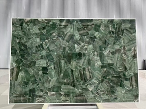 Dalle de marbre vert émeraude polie, <span class=keywords><strong>pierre</strong></span> naturelle de luxe pour le revêtement mural et de sol des halls d'hôtels, et la décoration intérieure des villas - Product Image 5