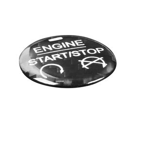 Siyah karbon Fiber motor çalıştırma durdurma düğme kapağı Trim <span class=keywords><strong>Ford</strong></span> Mustang 2015-2019 için - Product Image 3