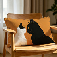 Housse de coussin rectangulaire double face personnalisable en peluche orange nordique pour canapé de salon
