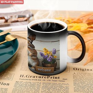 <b>Ceramic</b> Blank Mug 11oz Frosted Black Heat Changing Magic Drinking <b>Cup</b> - Product Image 5