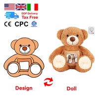 Offre Spéciale personnalisé Sublimation Logo Ours en peluche Poupées en peluche pour enfants Jouets en peluche T-shirt en peluche PP Coton Cadeau pour enfants