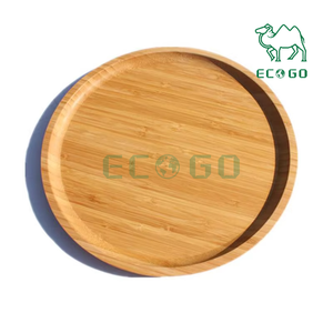 Plateau rond en bois bambou ou plateau à pain, gâteau aux fruits, pizza, dessert et gâteau - Product Image 1