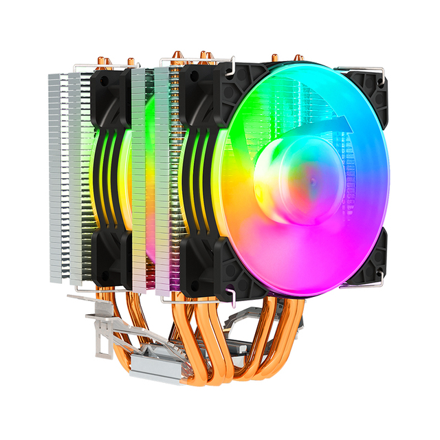 In Discount COOLMOON PC Air Cooler Twin Tower Dual Fan Air Cooler CPU 6 Copper Heatpipes AMD INTEL CPU Cooling Fan