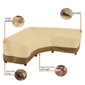 Housse de canapé d'angle en forme de V imperméable 420D Longue Oxford PVC pour meubles de patio extérieur - Product Image 3