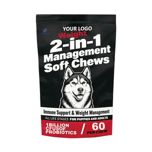 Suplemen Penurun Berat Badan Anjing OEM/ODM Soft Chews dengan 1 Miliar Probiotik untuk Metabolisme Sehat & Otot Ramping - Product Image 1