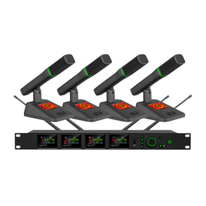 <b>Wireless</b> Conference <b>Microphone</b> 4 Channel True Diversity Rechargeable Battery For Corporate Meeting Rooms - Product Image 1