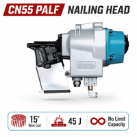 Pistolet à clous pneumatique pour palettes en bois Toua CN55PALF, corps en aluminium industriel, compatible avec les clous en bobine de 25 à 57 mm